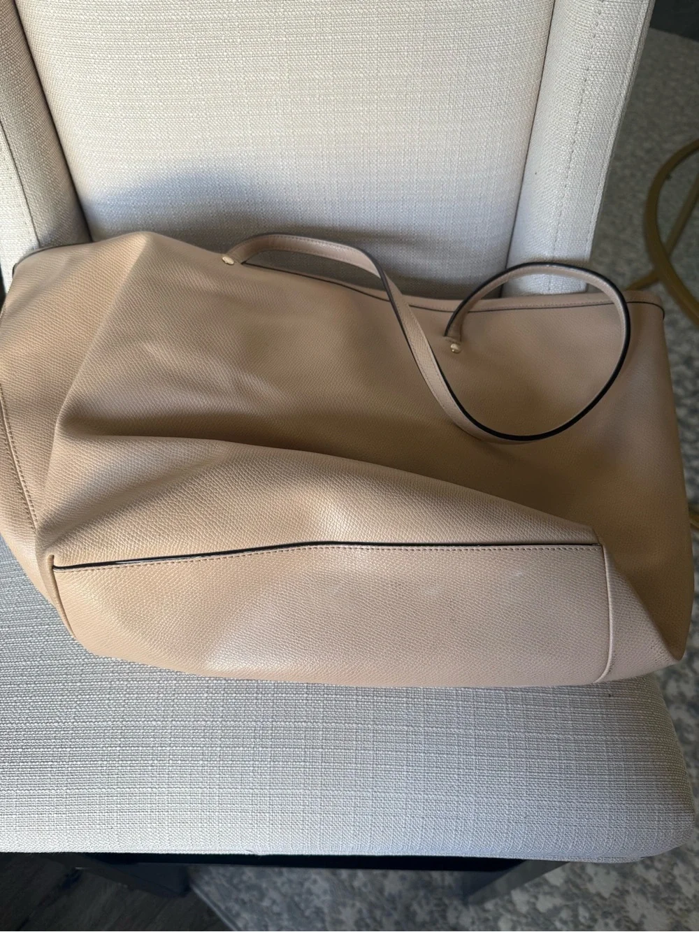 Coach City Tote Chalk Pebbled Leather Shoulder Bag City Street Large Carryall